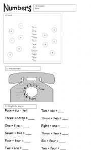 English Worksheet: learn the numbers