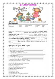 English Worksheet: MY BEST FRIEND