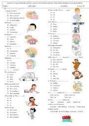 English Worksheet: health - possessive pronouns - jobs and hobbies test 