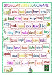 English Worksheet: irregular verbs board game 