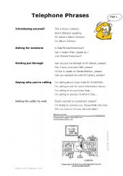 English Worksheet: Telephone Phrases 