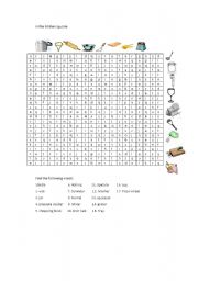 English Worksheet: kitchen puzzle
