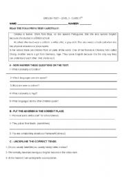 English Worksheet: Worksheet - 9th grade