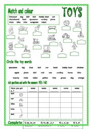 English Worksheet: Toys