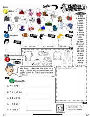 English Worksheet: Vocab Focus Series_11 Clothes (Fully Editable +  Key)