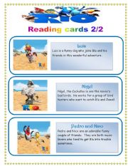 Rio the movie- reading cards set 2/2