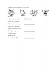 English Worksheet: MONSTERS