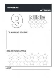 English worksheet: Numbers - Nine