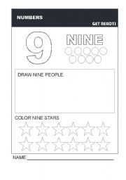 English Worksheet: Numbers - Nine