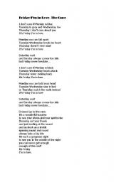 English Worksheet: Friday I´m in love