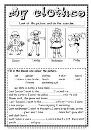 English Worksheet: My clothes