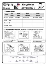 English Worksheet: REVISION (Presen Simple/Present Continuous/ Past Simple/ Future Simple)