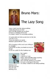 Lazy Song by Bruno Mars