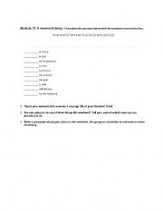 English Worksheet: A weekend away