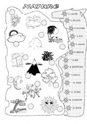 English Worksheet: NATURE MATCHING EXERCISE