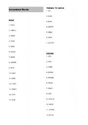 English worksheet: scramble words