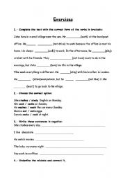 English Worksheet: Present Simple