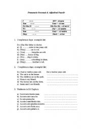 English Worksheet: Adjectivul posesiv