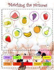 English Worksheet: fruits