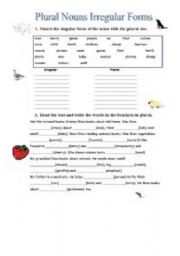 English Worksheet: plural nouns 