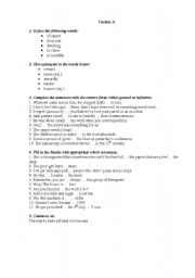 English worksheet: Test Paper