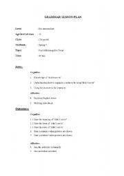 English Worksheet: lesson plan