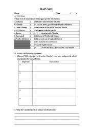 English Worksheet: Rainman 