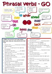 Phrasal verbs - GO (B&W + KEY included)