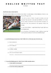 English Worksheet: 6th Grade Test