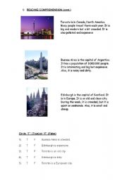 English worksheet: FAMOUS CITIES AROUND THE WORLD