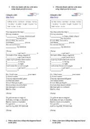 English worksheet: I kisses a girl - Kate Perry