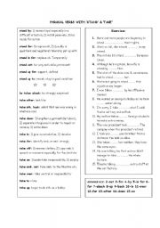 English Worksheet: PHRASAL VERBS WITH TAKE & STAND 