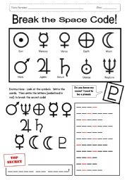 English Worksheet: Break the Space Code