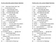 English Worksheet: simple past