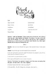 English Worksheet: Much ado about nothing script