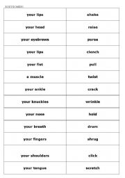 English Worksheet: Body Domino