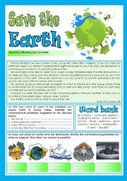 English Worksheet: Save the Earth