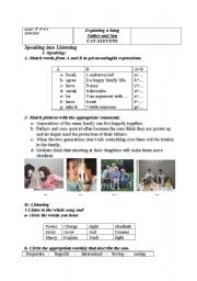 English Worksheet: father and son