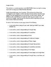 English Worksheet: Design Activity
