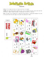 English Worksheet: INDEFINITE ARTICLE-Puzzle book