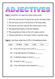 English Worksheet: Adjectives