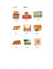 English Worksheet: parts of the house
