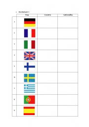 English worksheet: Nationalities worksheets