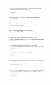 English worksheet: Quatations