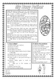 English Worksheet: MY BUSY FATHER