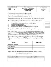 English Worksheet: 3nd mid-term test for 2st year