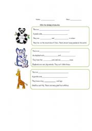 English worksheet: Animals in the zoo