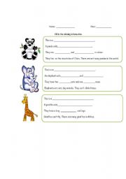 English Worksheet: Animals in the zoo