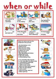 English Worksheet: when or while