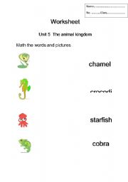 English worksheet: Kids math words 